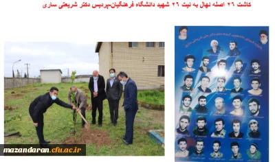 کاشت 26 اصله نهال به نام 26 شهید دانشگاه فرهنگیان- پردیس دکتر شریعتی ساری به مناسبت روز درختکاری
