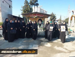 حضور ریاست محترم مرکز حضرت فاطمه (س) قائمشهر سرکار خانم دابویی ،کارکنان  و جمعی دانشجو معلمان به مناسبت ایام سال روز شهادت سردار دل ها حاج قاسم سلیمانی در بقعه متبرکه سید ملال و گلزار شهدای شهرستان قائمشهر 2