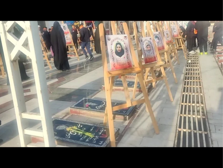 حضور کارکنان و دانشجو معلمان بسیجی  در  مراسم یادبود شهدای کرمان در گلزار شهدای ساری 9