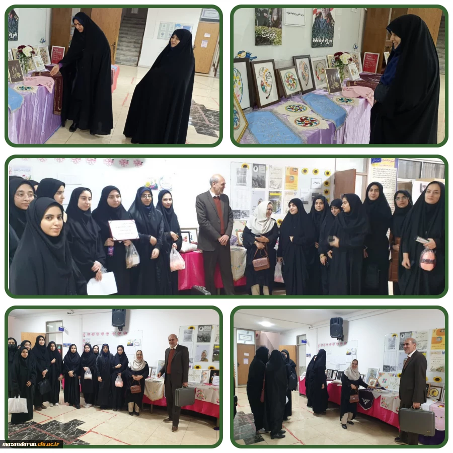 برگزاری نمایشگاه آثار هنری( هنرهای سنتی _ بافت ) دانشجویان رشته کاروفناوری پردیس فاطمه الزهرا(س)ساری با حضور استاد درس مربوطه سرکار خانم نورمحمدیار و بازدید ریاست پردیس، کارکنان و دانشجویان 
  روز دوشنبه مورخ ۱۴ اسفند ۱۴۰۲ 2