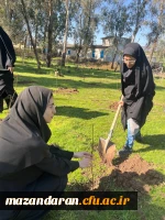 حضور گروه جهادی دانشجو معلمان بسیجی پردیس فاطمه الزهرا س ساری در جنگل های روستای پایین کولا از توابع  شهرستان ساری و کاشت ۲۰۰ اصله  نهال  13