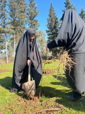 حضور گروه جهادی دانشجو معلمان بسیجی پردیس فاطمه الزهرا س ساری در جنگل های روستای پایین کولا از توابع  شهرستان ساری و کاشت ۲۰۰ اصله  نهال  15