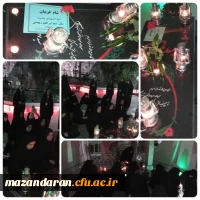 مراسم شام غریبان شهدای خدمت در جوار شهید خوشنام همراه با مدیحه سرایی وقرائت سوره مبارکه واقعه با حضور دانشجو معلمان حاضر در سرا  6