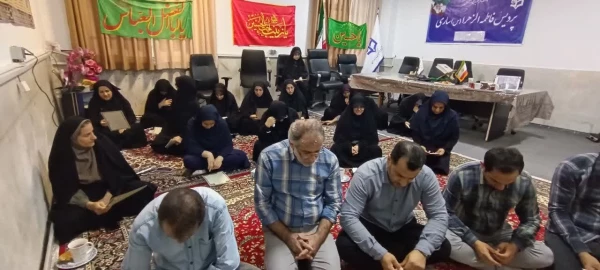 برگزاری مراسم قرائت زیارت عاشورا و دعای فرج به مناسبت شهادت اسماعیل هنیه  با سخنرانی رضایی منش ریاست پردیس فاطمه الزهرا س ساری در جمع  کارکنان   2