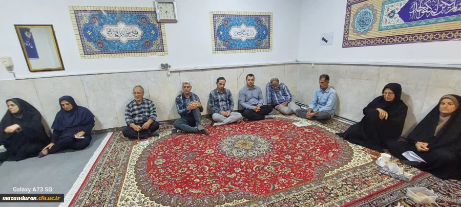 برگزاری مراسم قرائت زیارت عاشورا و دعای فرج به مناسبت شهادت اسماعیل هنیه  با سخنرانی رضایی منش ریاست پردیس فاطمه الزهرا س ساری در جمع  کارکنان   7